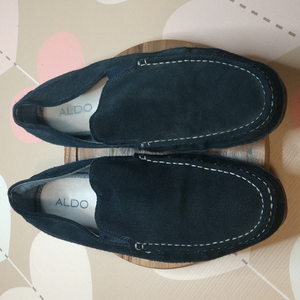 Aldo dark grey/black suede driving loafers. Size 13